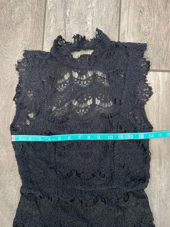Free People Black Lace Mini Dress with High Neck - Picture 8 of 9